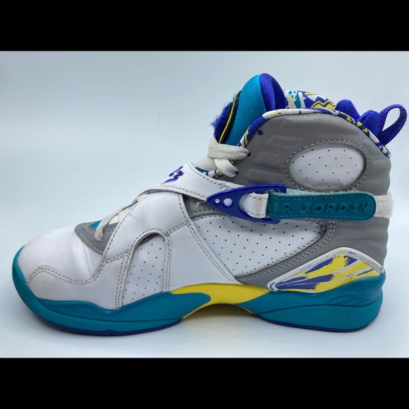 2019 Nike Air Jordan 8 Retro OG White Aqua CI1236-100 Sz 7 Women’s - Picture 5 of 12